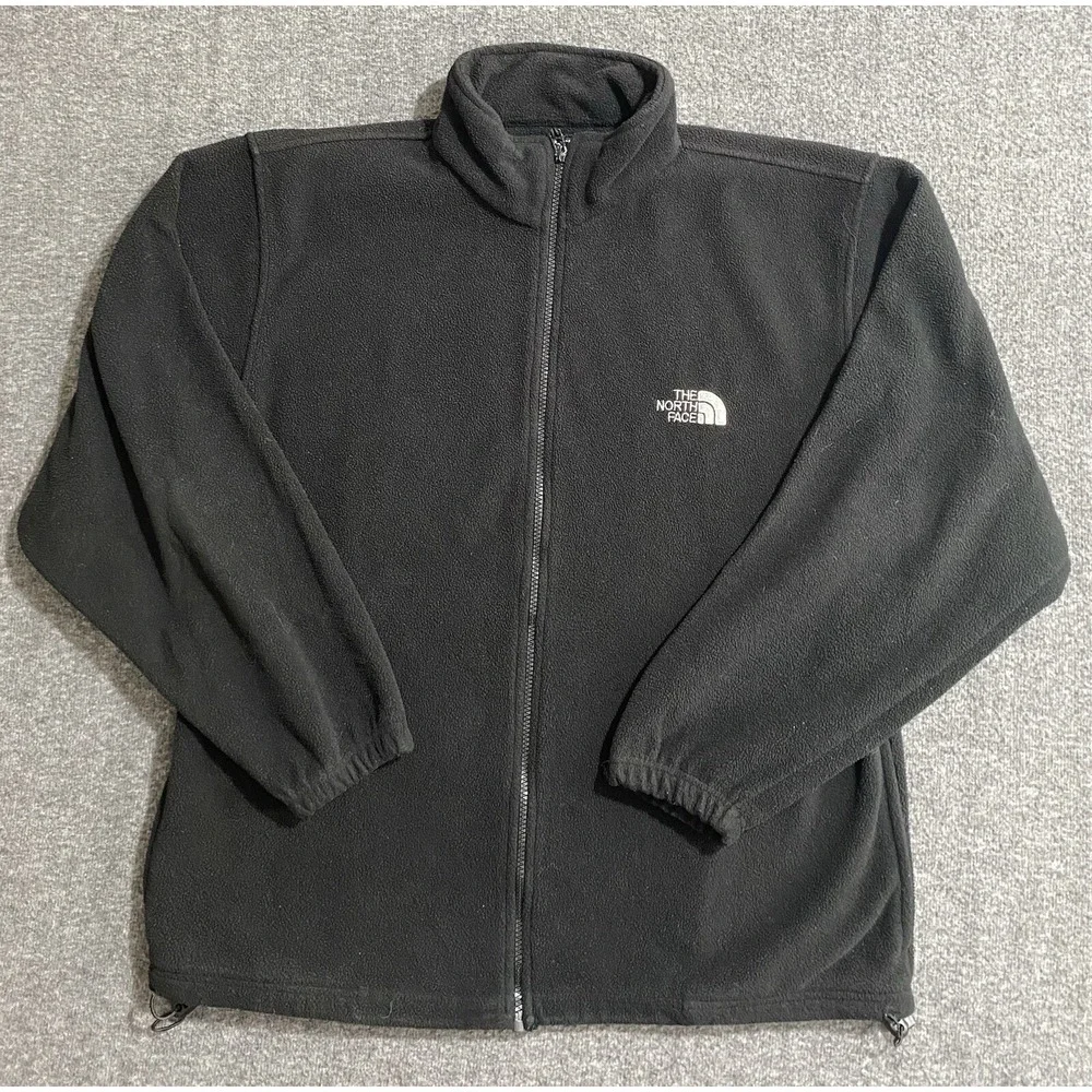 The North Face Mens Full Zip Fleece Jacket Black Size M 300 Weight Outdoor